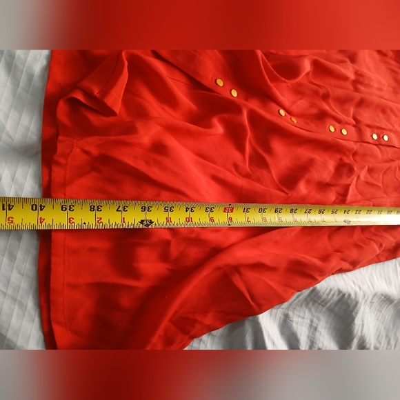 Boden Dress Women US 8R Ashbourne Gold Button Down Midi Red Long Sleeve 40" L - Picture 2 of 10